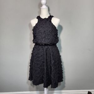 🌜 tl The Letter Little Black Dress with Flowers Low Back Small Anthropologie